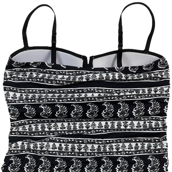 TOMMY BAHAMA BANDEAU STYLE SHIRRED TANKINI LOOK SWIMDRESS ONE PIECE SWIMSUIT - Picture 5 of 15